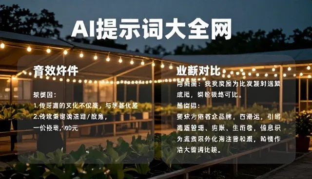 内容对比与评估:提示词5要素的分析重点